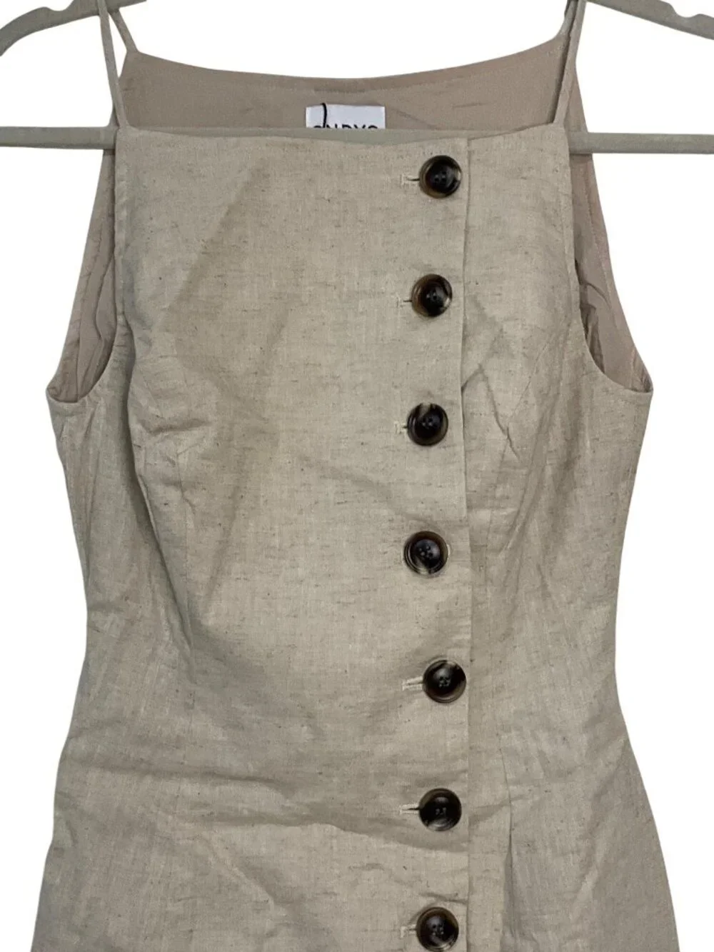 SNDYS Allegra Linen Mini Dress in Natural New Womens - Picture 6 of 11